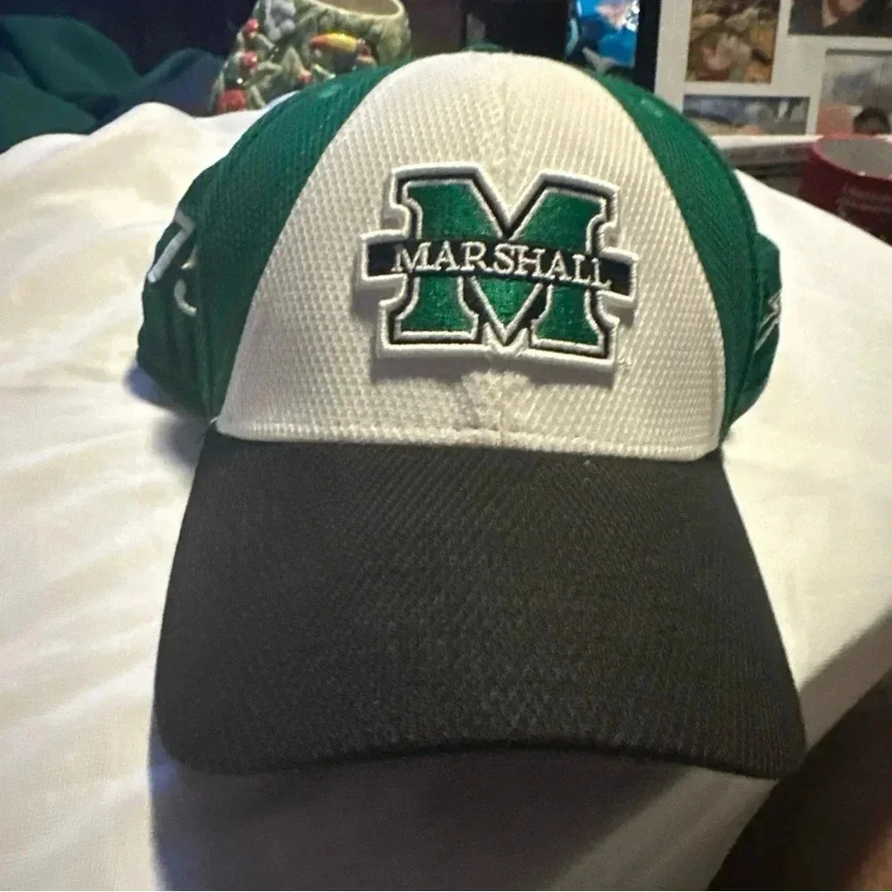 Marshall Thundering Herd NCAA Zephyr Green& White  Mesh  Ball Hat